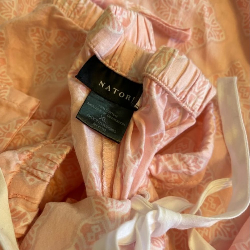 Natori Pink Printed cotton sateen Pajama Set size XL - Picture 7 of 7